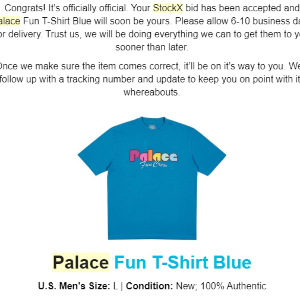 Palace Fun Crew Blue Large
